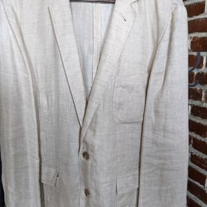 J. Crew Cream Linen Blazer sz Med (fits slightly large on chest)